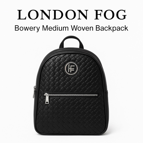London Fog Bowery Medium Size Woven Backpack · Navy and one Black main image 4